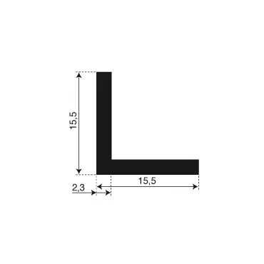 L-Profil 15.5x15.5x2.3 Sort