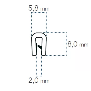 Kantliste Hvid 1,5-2mm PVC