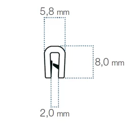 Kantliste Grå 1-2mm PVC