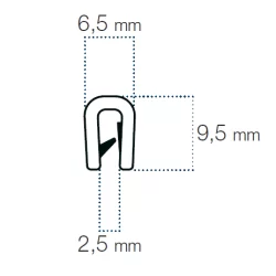 Kantliste Sølv 1,5-2,5mm PVC