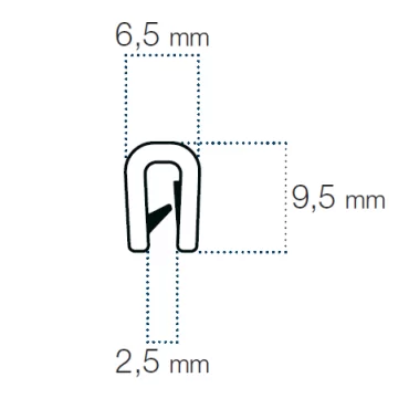Kantliste Sølv 1,5-2,5mm PVC