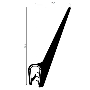 Kantliste 2-4mm m. topflap.