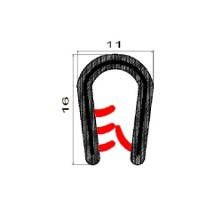 Kantliste 2,5-5mm Sort