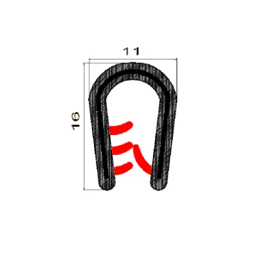 Kantliste 2,5-5mm Sort